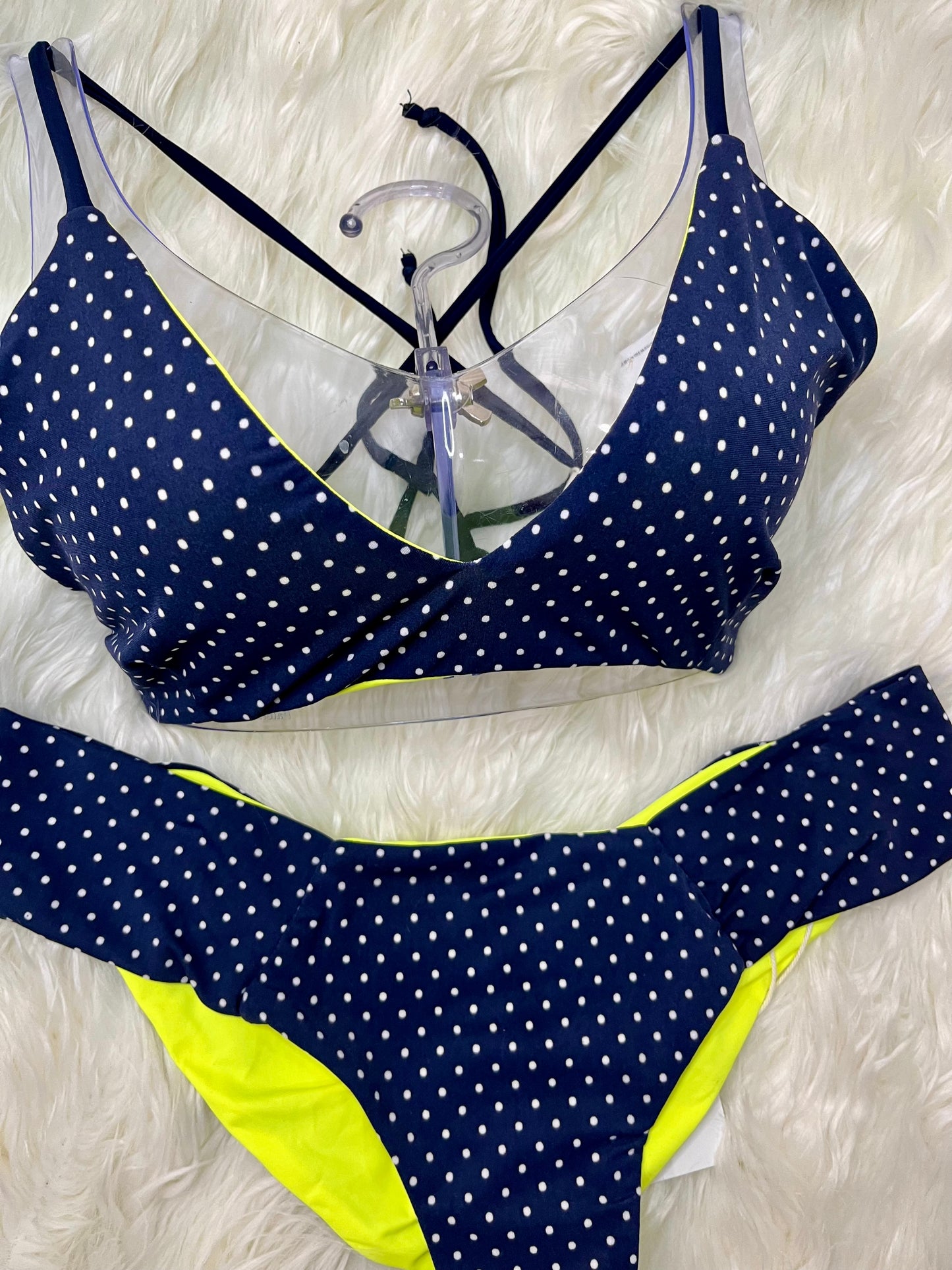 Navy blue polka dot Bikini