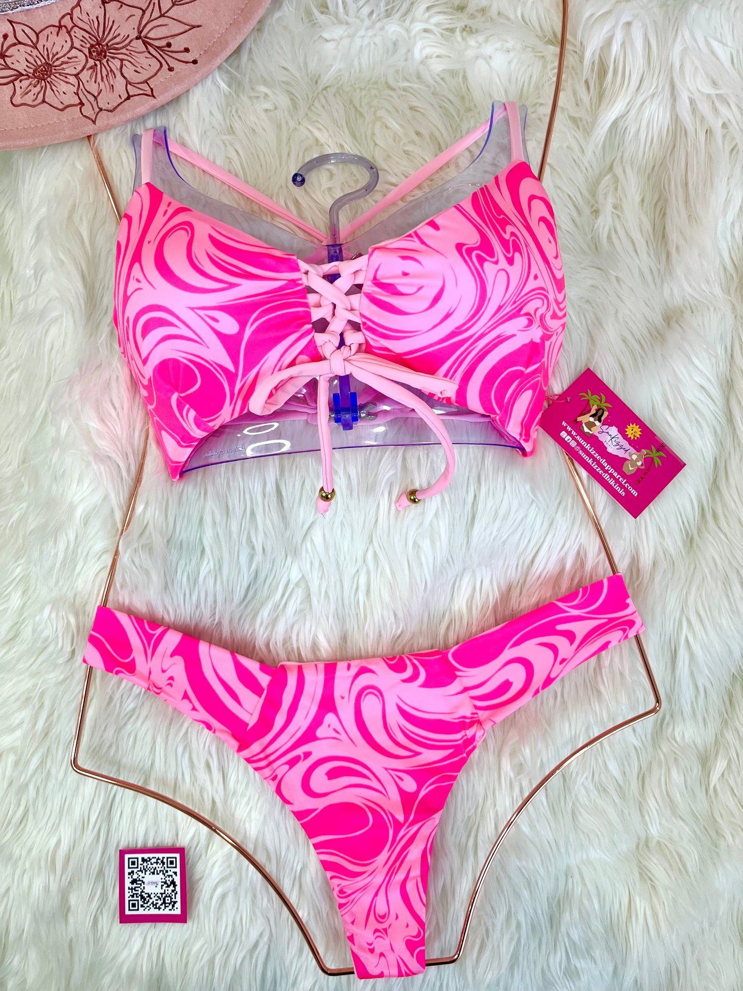 Swirly Pink Bikini