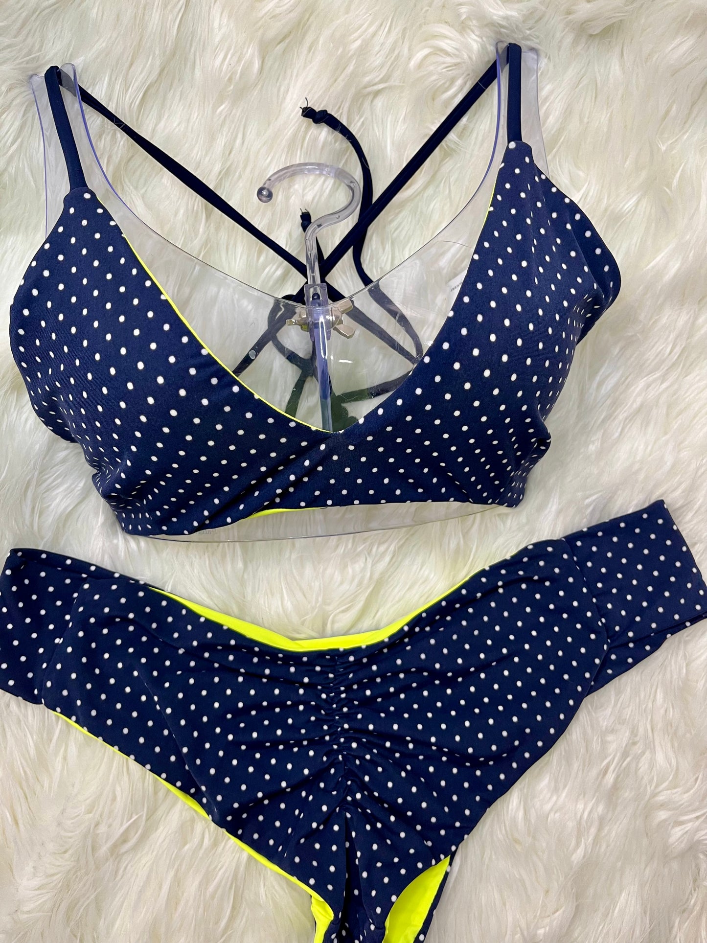 Navy blue polka dot Bikini