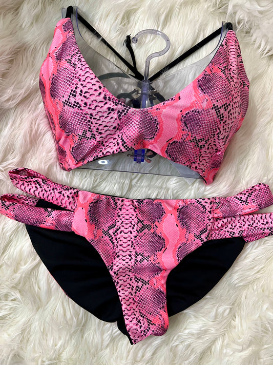 Pink snake print Bikini