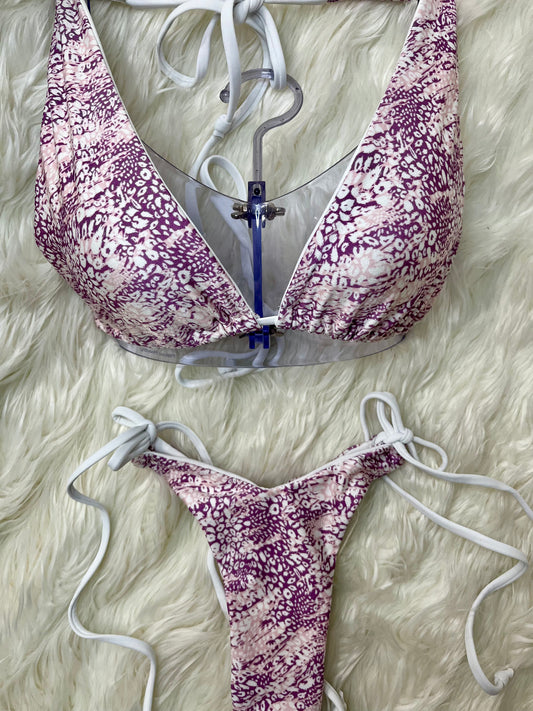 Purple and pink print Bikini