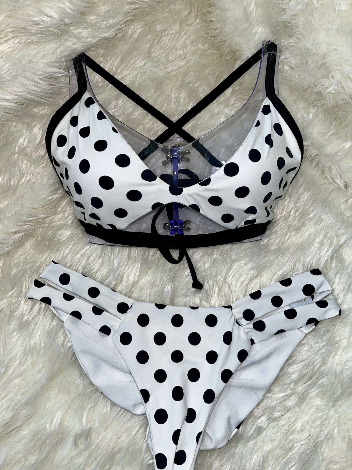 Black and white polka dot print Bikini