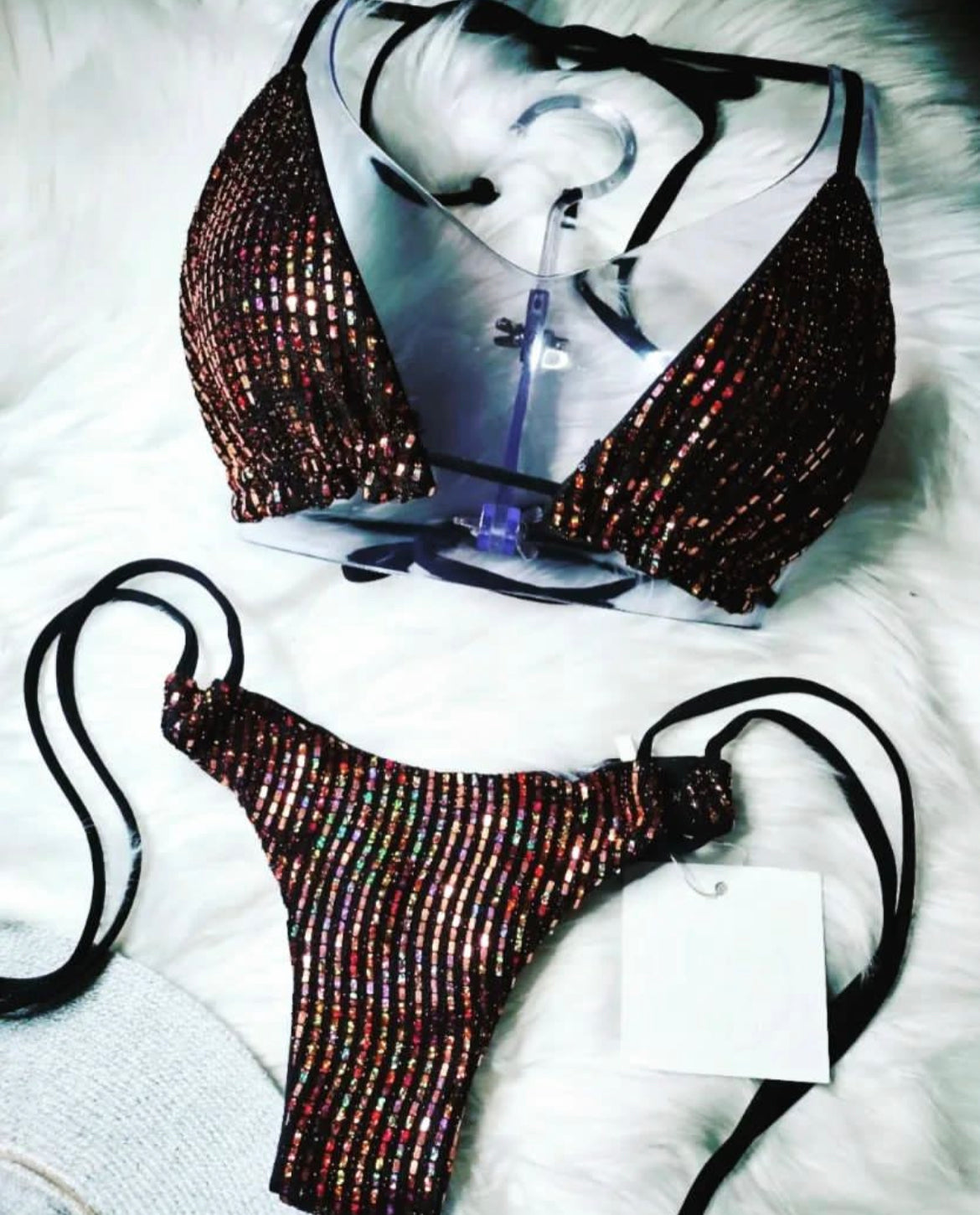 Copper sparkle bikini