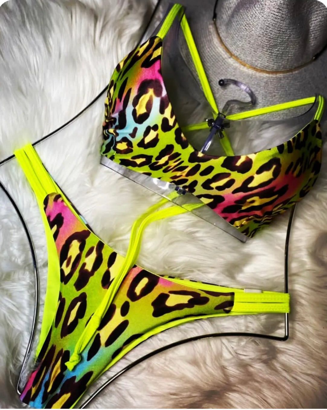 Multi-color Leopard print bikini