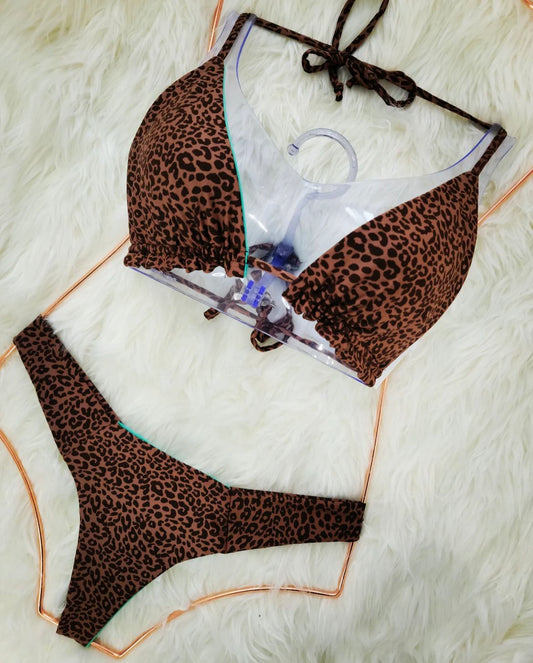 Brown Leopard Bikini